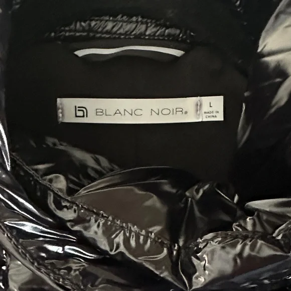 Blanc Noir Motion Panel Shiny Black Puffer Jacket - Large, New with tags - Picture 5 of 6